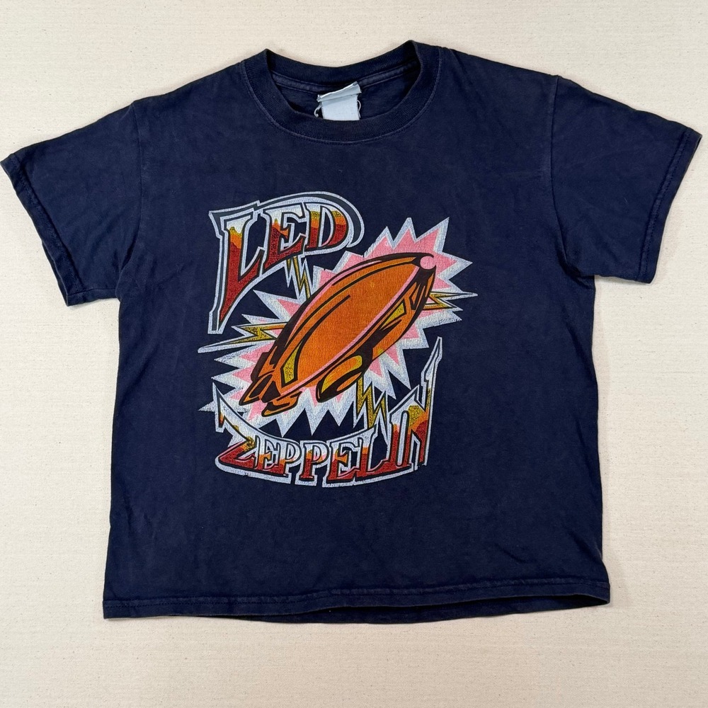 Vintage Led Zeppelin Graphic T-Shirt Rock Band Tee Womens Small Youth Large